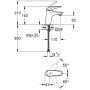 Robinet de lavabo monocommande GROHE Eurostyle DN 15 S-Size, poignée en métal fermée, sans bonde - vue détaillée