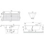 Villeroy & Boch Subway Duo Badewanne 170 x 75 cm mit Profibox 2.0 Eck - technische Ansicht