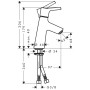Mitigeur de lavabo monocommande hansgrohe Talis S 80 avec bonde Push-Open - vue détaillée