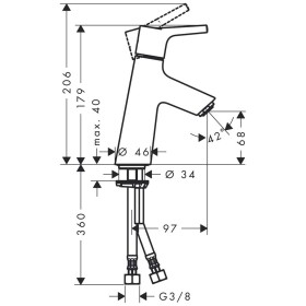 hansgrohe Talis S Einhebel-Waschtischmischer 80 mit Push-Open Ablaufgarnitur