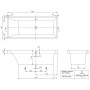 Villeroy & Boch Squaro Duo Badewanne 170 x 75 cm - technische Ansicht