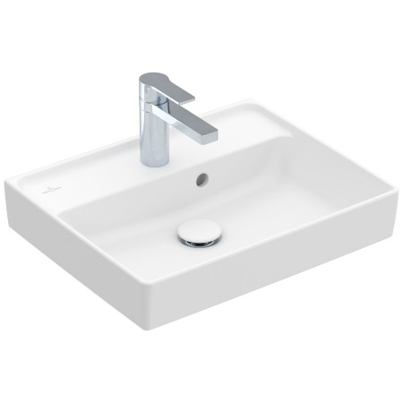 Lavabo Villeroy & Boch Collaro 50 cm lucidato con troppopieno, 1 foro miscelatore