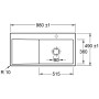 Villeroy & Boch Subway Style 60 FLAT flächenbündige Spüle - Produktansicht