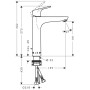 Mitigeur de lavabo monocommande hansgrohe Focus 190 avec bonde à tirette - vue détaillée