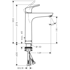 hansgrohe Focus Einhebel-Waschtischmischer 190 mit Zugstangen-Ablaufgarnitur