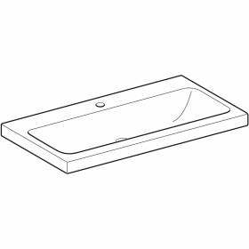 Lavabo Geberit iCon Light 90 cm avec trou de robinet au milieu, sans trop-plein
