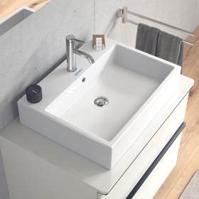 Lavabo Duravit Vero Air brossé avec 1 trou de robinet 60 x 47 cm, avec trop-plein
