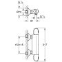 GROHE Grohtherm 1000 Thermostat-Brausebatterie Aufputz mit QuickFix S-Anschlüssen - Detailansicht