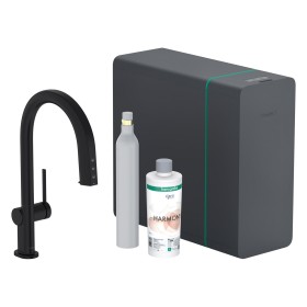 hansgrohe Aqittura M91 SodaSystem 210, beccuccio estraibile, 1 getto, sBox lite, Set di avviamento