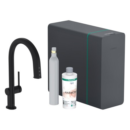 hansgrohe Aqittura M91 SodaSystem 210, beccuccio estraibile, 1 getto, sBox lite, Set di avviamento