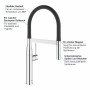 Rubinetto monocomando per lavello GROHE Essence, con magnete per il ritorno del soffione - vista dettagliata