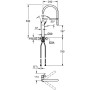 Rubinetto monocomando per lavello GROHE Essence, con magnete per il ritorno del beccuccio spruzzatore - vista tecnica