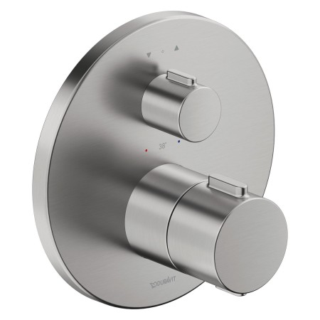 Ensemble de robinetterie thermostatique encastrée Duravit, thermostat, 2 consommateurs, rond