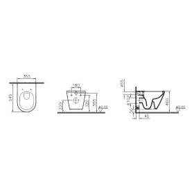 VitrA M-Line WC a parete a scarico a pavimento 54 cm, senza bordo, rotondo