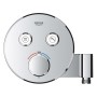 GROHE Precision SmartControl Duschsystem, Thermostat, UP, mit Vitalio Joy 260, rund - technische Ansicht