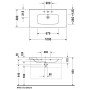 Lavabo meuble Duravit DuraStyle 100 cm, avec 1 trou de robinet - vue détaillée