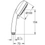 GROHE Tempesta Cosmopolitan 100 Pomme de douche à main avec 2 types de jets - vue détaillée