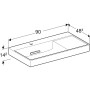 Lavabo Geberit ONE 90 cm, sortie horizontale, 1 trou de robinet, sans trop-plein, tablette à droite - vue détaillée