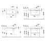 Lavabo Duravit DuraSquare asymétrique avec 1 trou de robinet 80 x 47 cm, vasque à droite - vue détaillée