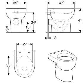 Geberit Renova WC a terra a scarico orizzontale