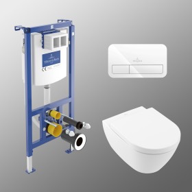Villeroy & Boch Subway 2.0 WC-Set mit Vorwandelement und Betätigungsplatte
