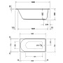 Duravit D-Neo Rechteck-Badewanne 150 x 75 cm, Einbauversion - Detailansicht