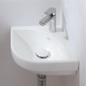 Villeroy & Boch Subway 3.0 Lavabo d'angolo 32 cm, con 1 foro per rubinetto, senza troppo pieno