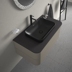 Duravit Happy D.2 Plus Aufsatzbecken 60 cm anthrazit matt, ohne Überlauf, ohne Hahnlochbank