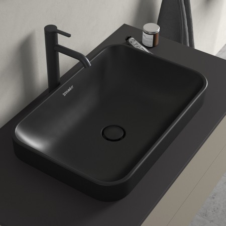 Vasque à poser Duravit Happy D.2 Plus 60 cm anthracite mat, sans trop-plein, sans plage de robinetterie