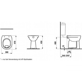 WC a terra LAUFEN PRO con scarico a pavimento 36 x 47 cm