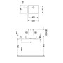 Vasque à poser Duravit Vero 50 cm sans trou de robinet polie - vue technique