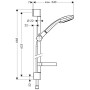 hansgrohe Croma 100 Vario EcoSmart Unica C Set 65 cm - technische Ansicht
