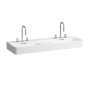 Double vasque encastrable LAUFEN Val 120 x 40 cm, avec 3 trous de robinet, avec trop-plein