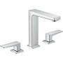 Robinet de lavabo 3 trous hansgrohe Metropol 160 avec leviers et vidage Push-Open