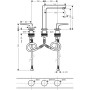 Robinet de lavabo 3 trous hansgrohe Metropol 160 avec leviers et vidage Push-Open - vue détaillée