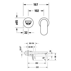 Rubinetto monocomando sottopiano Duravit Wave
