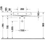 Duravit DuraSquare Vasque Compacte brossée sans trou de robinet, 60 x 40 cm - vue technique