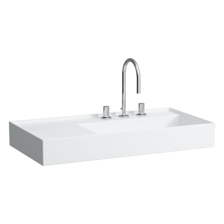 Vasque à poser LAUFEN Kartell by LAUFEN 90 x 46 cm, avec 1 trou de robinet, tablette à gauche