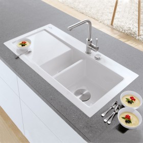 Villeroy & Boch Subway 60 FLAT flächenbündige Spüle, Ablaufgarnitur mit Excenterbetätigung, Becken rechts