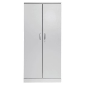 Wolfstahl Büro Stahlschrank - Aktenschrank Lichtgrau abschliessbar 92x42x195cm, aufgebaut