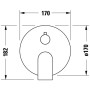Duravit Tulum Einhebel-Brausemischer, Unterputz, mit Umstellventil - technische Ansicht