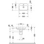 Lavabo Duravit Happy D.2 50 cm - vue détaillée