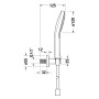Duravit Brausehalterset mit Handbrause 3jet 12 cm MinusFlow - technische Ansicht