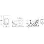 Villeroy & Boch Subway WC sospeso con scarico orizzontale - vista tecnica