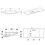 Lavabo Geberit ONE 120 cm, design suspendu - vue technique
