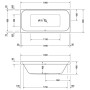 Duravit Happy D.2 Badewanne Rechteck 190 x 90 cm, mit zwei Rückenschrägen - Detailansicht
