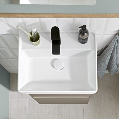 Villeroy & Boch Lavabo da appoggio Collaro 45 cm senza troppopieno, 1 foro per rubinetto