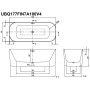 Villeroy & Boch Finion freistehende Badewanne 170 x 70 cm - technische Ansicht