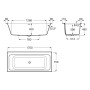 Baignoire encastrable Roca Ona 170 x 75 cm - photo produit