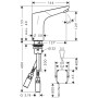 Mitigeur électronique pour lavabo hansgrohe Focus sans régulation de température, alimentation secteur - vue détaillée